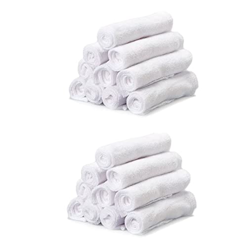 Image of Spasilk Washcloth Wipes Set for Newborn Boys and Girls, Soft Terry Washcloth Set, Pack of 20, White