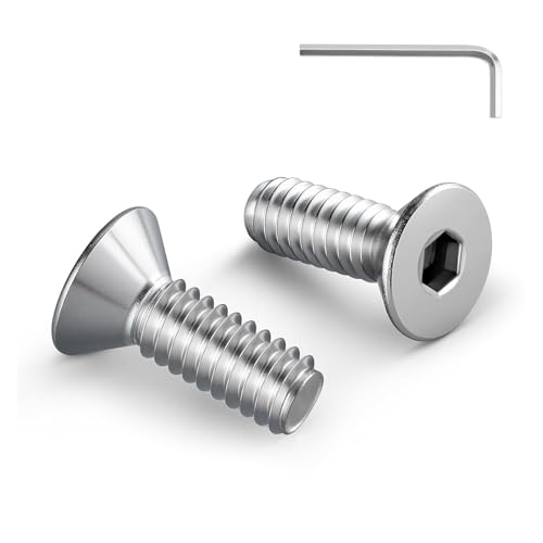 20 Stück M4 x 12 mm Senkkopfschrauben Innensechskant Antrieb Schrauben Edelstahl A2 V2A Vollgewinde mit Innensechskantschlussel