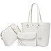 Handbags for Women Shoulder Bags Tote Satchel Hobo 3pcs Purse Set，White