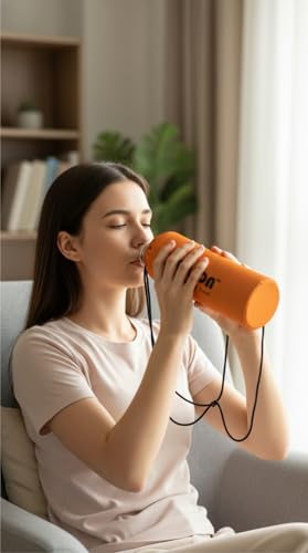 Image of Gellon Bottle Cover In Polyester Cloth For 750 ML, 1 L to 1.5 Litre Water Proof Drawstring Closer For Travel, Hiking, Office & School Kids In Orange Color