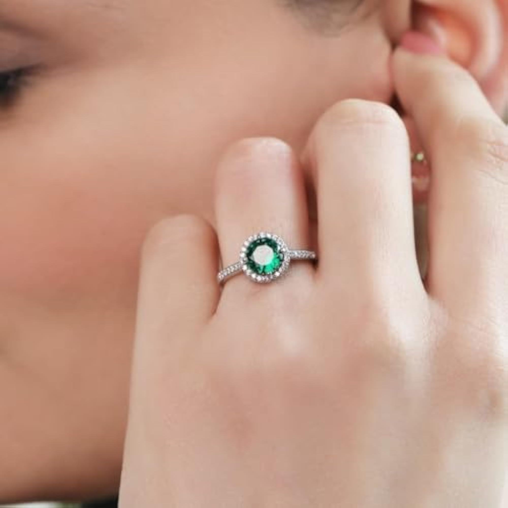 Women's 925 Sterling Silver Rhodium Plated Ring, Gift for Her