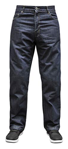 Bilt Iron Workers Mercury Protective CE Armor Aramid Fiber Relaxed Fit Denim Street Bike Motorcycle Riding Jeans - Dark Blue 30