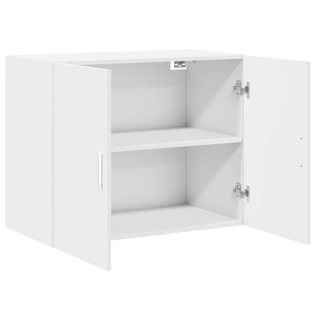 vidaXL Armario de Pared Madera de ingeniería Blanco 80x42,5x64 cm, Armario de Almacenamiento, Armario de Pared Colgante, Armario de Almacenamiento Flotante