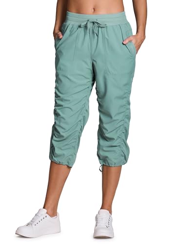 Image of RBX Active Capri Pants for Women Joggers Stretch Lightweight Women's Casual Pant Capri with Drawstring