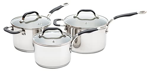 ProWare Stainless Steel Set of 3 Saucepans (16cm, 18cm and 20cm)