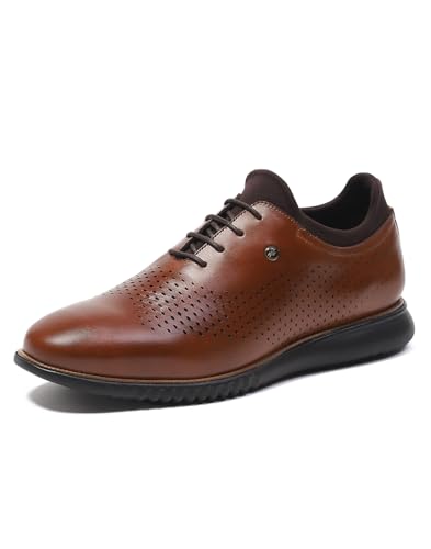 Image of Monte Carlo Mens Solid Lace Up Genuine Leather Casual Shoes (201803FW)