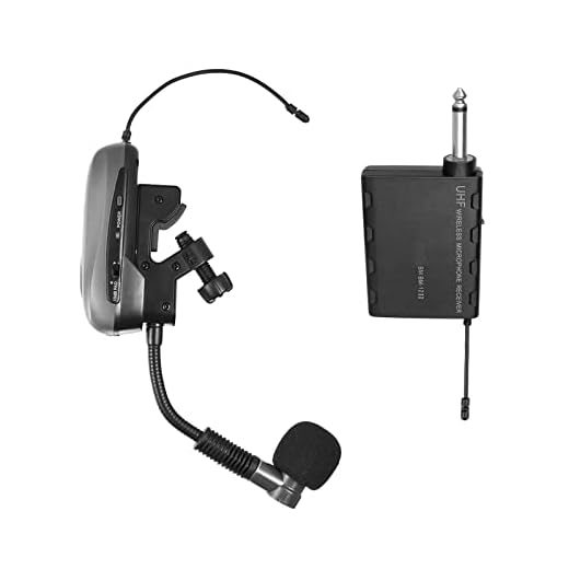 BM-12/V2 Profissional UHF Instrumento Sem Fio Microfone Receptor e Transmissor 16 Canais para Sax Saxofone Trompa Trompete Trombone