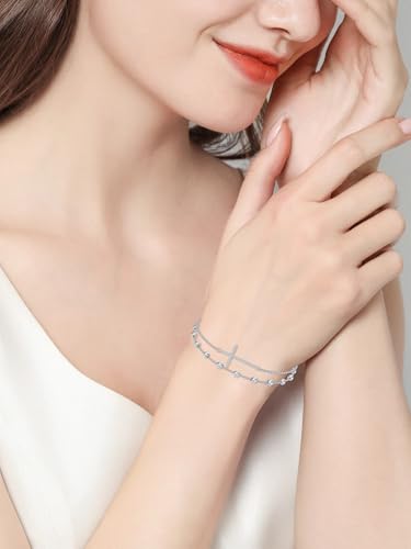 Image of 925 Sterling Silver Layered Ankle Bracelets for Women Jewelry Gifts | 925 Sterling Silver Layered Sea Turtles /Elephant /Wave Anklet Animal Bracelet Summer Ocean Beach Jewelry Gifts for Women