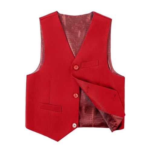 Image of Boys Formal Suit Vest Solid Vest for Toddler Kids Formal Wedding Outfit