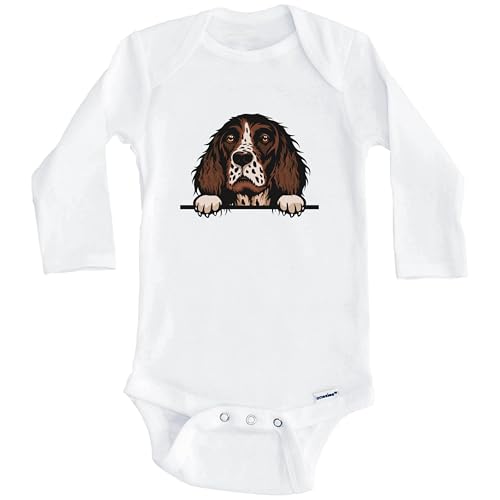 Really Awesome Shirts English Springer Spaniel Dog Breed Cute One Piece Baby Bodysuit (Long Sleeve)