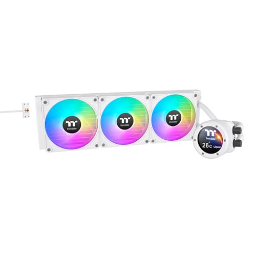 Image of Thermaltake TH420 V2 Ultra EX ARGB AIO Cooler /Snow /Water Block 2.1 inch LCD /Fan 140 * 3 /Magnetic Quick Connection /MB ARGB Sync Control /LCD Software Control /CL-W428-PL14SW-A