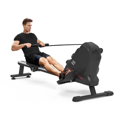 Rameur – Rameur d&rsquo;appartement, NEEZEE Rameur magnétique à résistance réglable sur 16 Niveaux, Rameur Compact avec écran LCD, Cardio-Training Rameur