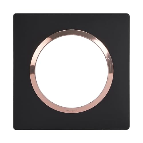 LEGRAND - Dooxie quadratische Platte, 1 Position, schwarzes Finish, Kupferring