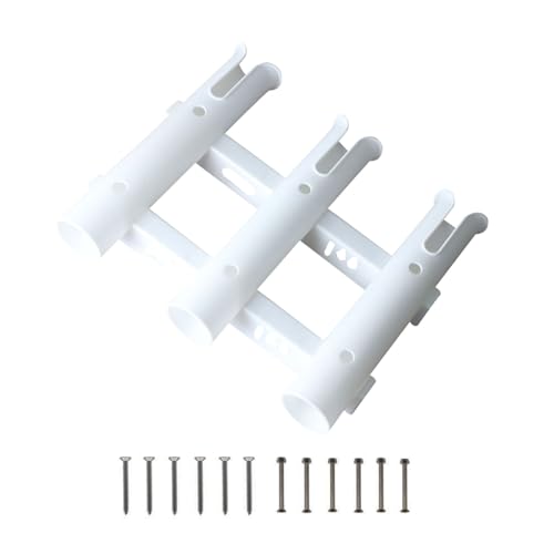 FLYXF Fishing Rod Holder 3 Tube Link Rod Rack Fishing Tackle Socket Wall Mount Fishing Rod Holder with Screws for Kayaks