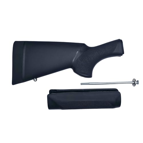Hogue OverMolded Shotgun Stock & Forend Kit - Fits Remington 870 (12 Gauge) - 12' L.O.P., Black - 08732