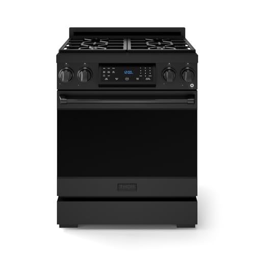 Image of Gordon Ramsay by THOR Kitchen 30 Inch Professional Gas Range with Tilt Panel Touch Control in Black