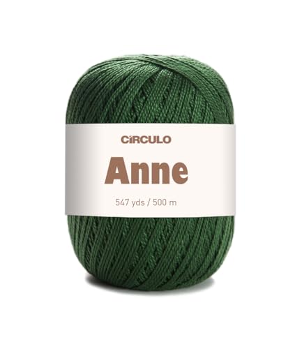 Image of CIRCULO Anne Yarn for Crocheting & Knitting, 100% Mercerized Brazilian Virgin Cotton, Soft Fingering Weight, 547 Yds, 5.19 Oz - Color 5398 Moss