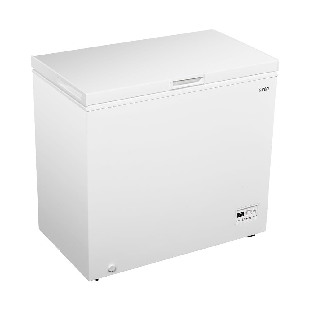 Svan Congelador horizontal Blanco SCH2001EDC. Capacidad 198 Litros, Dual Cooling, 1 Cesta, Bajo nivel Sonoro, Eficiencia Energética Clase E [Clase de eficiencia energética E]