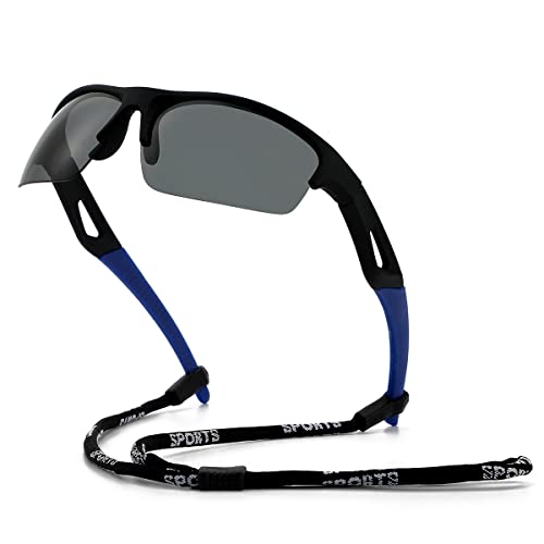 Photo 1 of **NEW/BUNDLE OF 3**  JOVAKIT Polarized Sports Sunglasses for Men Women, Cycling Driving Fishing Running Trekking Outdoor Sun Glasses UV400 Goggles 01 Black/Grey 64 Millimeters