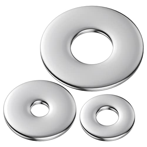 Wensilon (120Pcs)1/4"X1 Stainless Steel 304 Metal Flat Washers For Screws And Bolts, Suitable For Factory Maintenance, Kitchen, Store And Outdoor Construction #TOP2