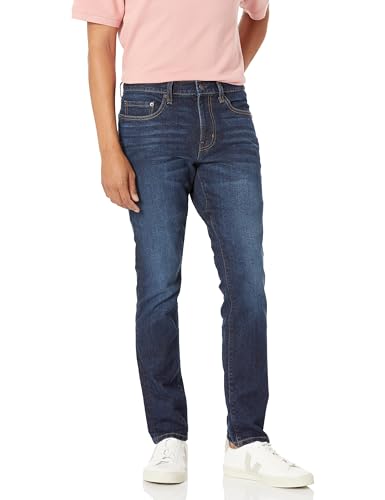 Amazon Essentials Herren Stretchjeans, Skinny-Passform - Auslauffarben, Indigo Waschung, 33W / 30L