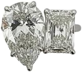 5CT Toi Et Moi Ring,Pear Radiant Engagement Ring,Hidden Halo Wedding Ring,14K Gold Plated,Wedding Ring For Women,Gifted For Her,Size 3-14.