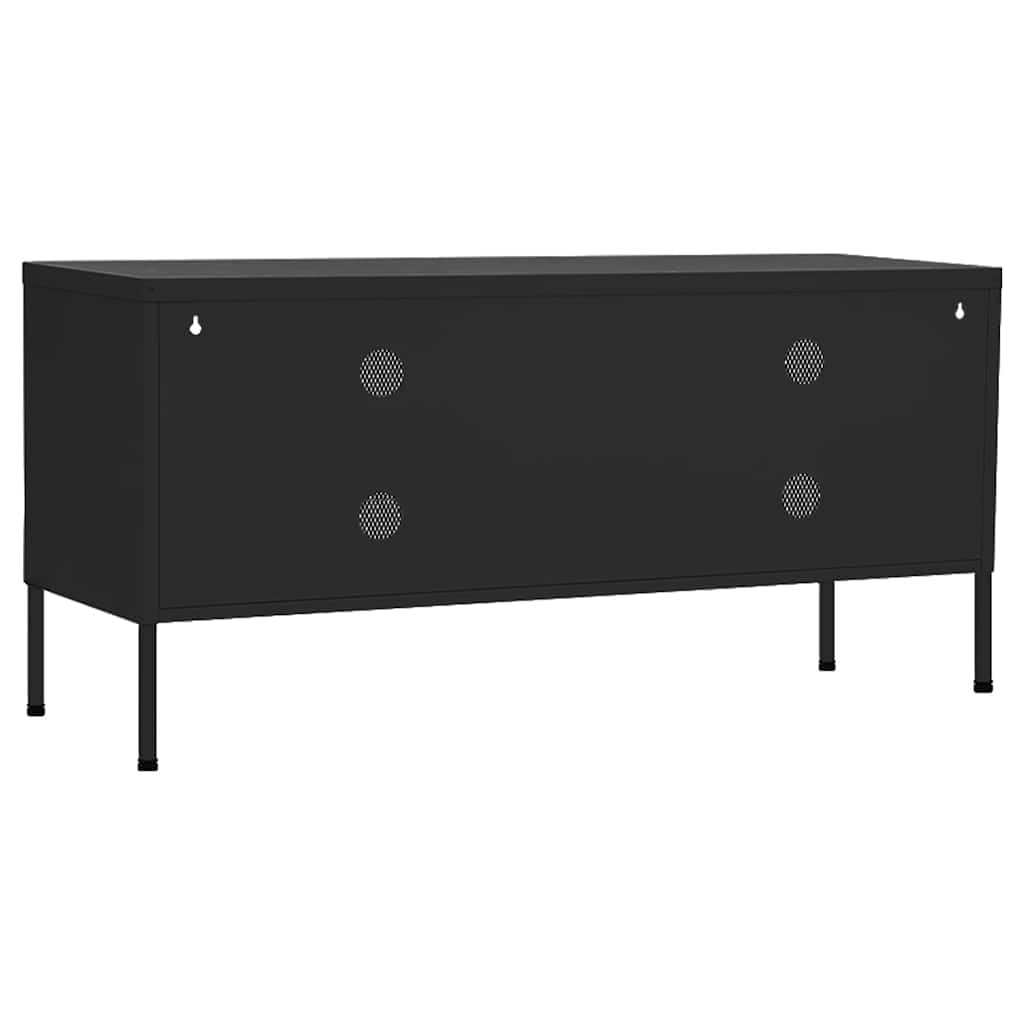 Mobile TV nero, 105 x 35 x 50 cm, in metallo