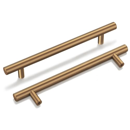 Goldenwarm 35 Pack 5 inch(128mm) Champagne Bronze Cabinet Pulls Gold Cabinet Handles Champagne Drawer Pulls Brushed Bronze Drawer Handles Kitchen Bathroom Bedroom Dresser Furniture Hardware