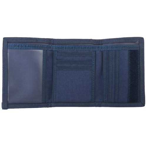 TopTie Mens Trifold Wallets with Zipper Coin Pocket, Canvas Billfold with ID Window-Blue-1Pcs3