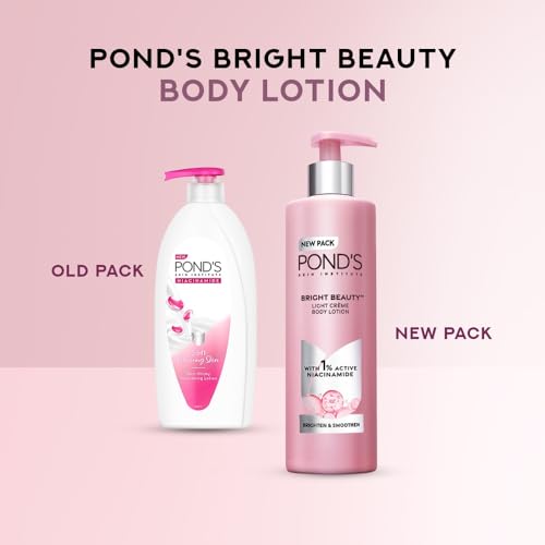 Image of POND'S Bright Beauty Light Creme moisturizing Body Lotion With 1% Niacinamide For Smooth & Bright Skin, for All skin Types,400ml