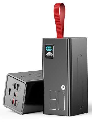 Upgrade Power Bank 90000mAh große powerbank Externer Handyakku PD 30W Schnell Aufladende Powerbank USB C 5 Ausgängen & 2 Eingängen mit LED Display Tragbares Ladegerät für iPhone Camping Outdoor
