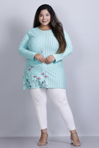 Image of Women Printed Full Sleeve Cotton Tshirt with Side Slits & Pocket | Small - 7XL Size