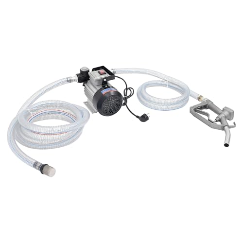 230V Dieselpumpe,550W 2800RPM Selbstansaugend Pumpe mit 60L/min & 5m Saughöhe,Heizölpumpe mit 2m Einlass-/4m Auslassschlauch & manuelle Ölpistole,Ölpumpe für Landwirtschaft Fahrzeuge & Boote
