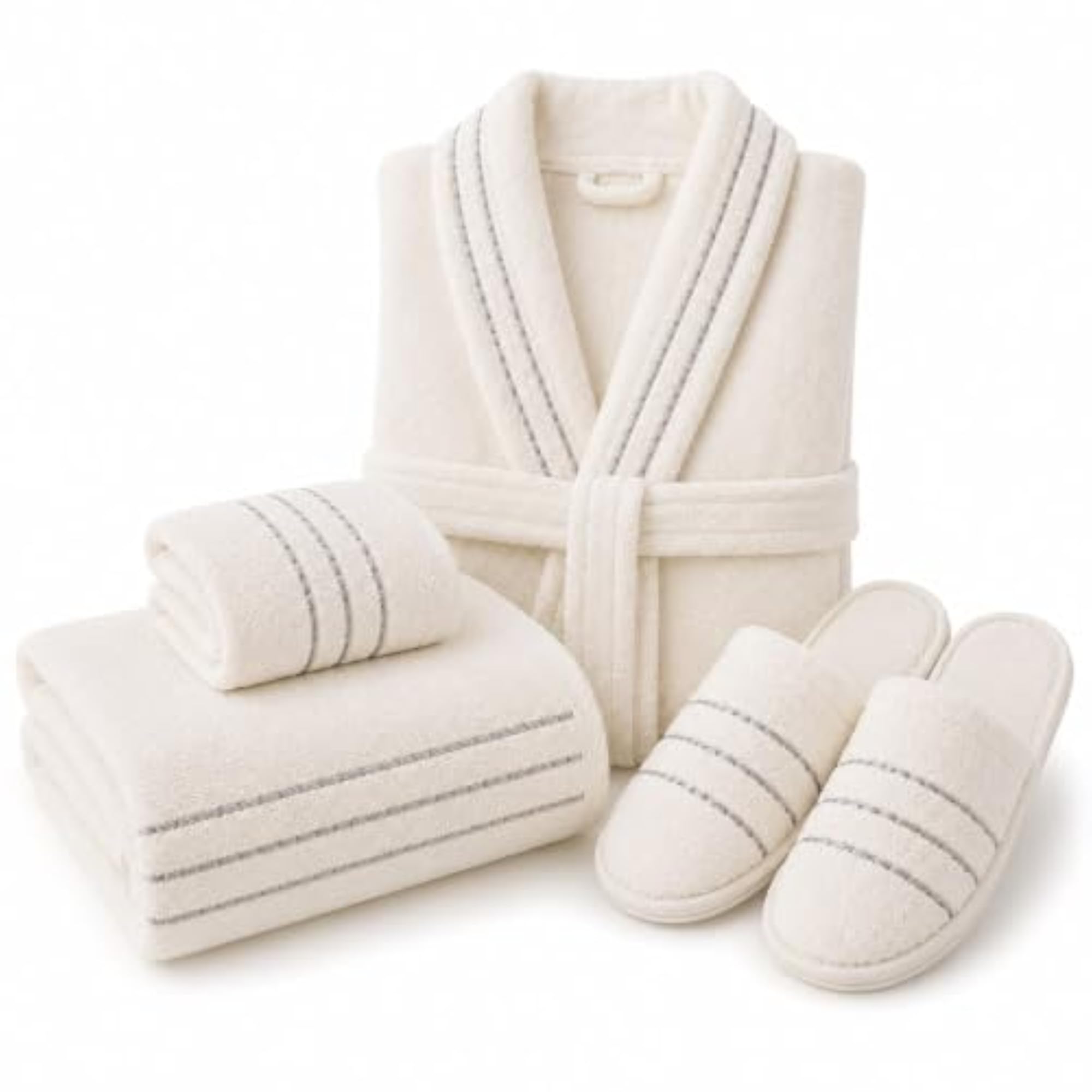 Premium 4-Piece Luxury Bathrobe Set for Men & Women