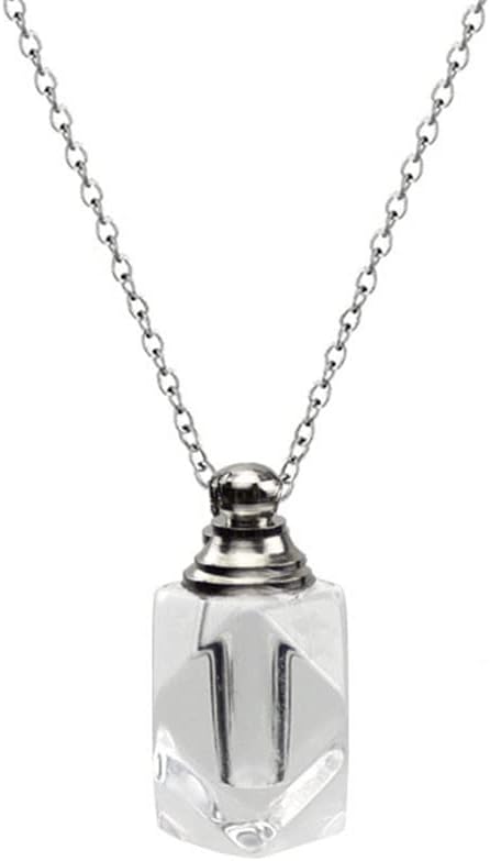 Blood Vial Necklace Stainless Steel Glass Heart Vial Perfume Bottle Cremation Urn Pendant Necklace for Women Keepsake Memorial Jewelry