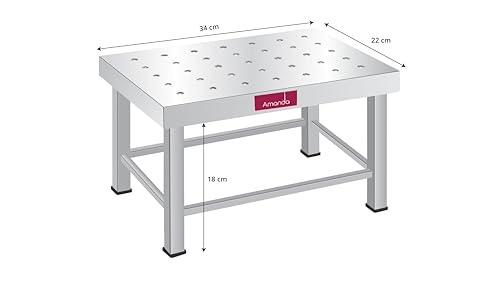 Image of Amanda Stainless Steel Kitchen Patla /Bathroom Stool (13.5 x 9 x 7 Inch) | Heavy-Duty Anti-Slip Steel Table | Rust-Proof, Durable & Multipurpose for Kitchen, Bathroom & Outdoor Use