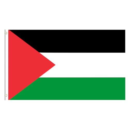 Drapeau Palestine, Drapeau Palestinien à Oeillets en Laiton, Polyester, 150x90cm