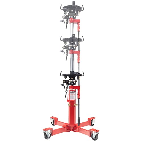 Image of SUNEX Tools 1,000 lb. Air and Hydraulic Telescopic Transmission Jack with Adjustable Saddle Arms, 35.5 in. to 73.5 in. Lift Range, Model 7796