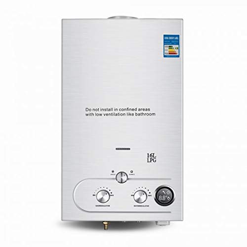 Hot Deals Tevedin Tankless Water Heater Propane 16L Propane Water Heater LPG Hot Water Heater 4.2GPM 32KW Water Heater Instant Boiler Bathroom with Shower Kit US Shipping
