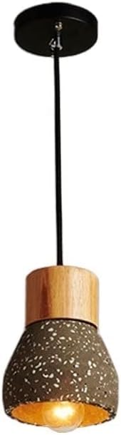 Lampe Suspendue en Ciment et bois noble pour un éclairage suspendu design de luxe