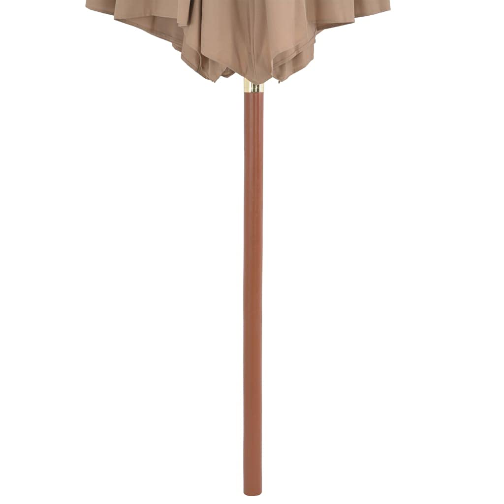 vidaXL Parasol d'extérieur avec mât en bois 300 cm taupe