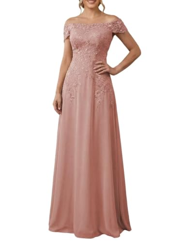 Robe de mère de la mariée A-ligne à épaules dénudées et lacets KQW035