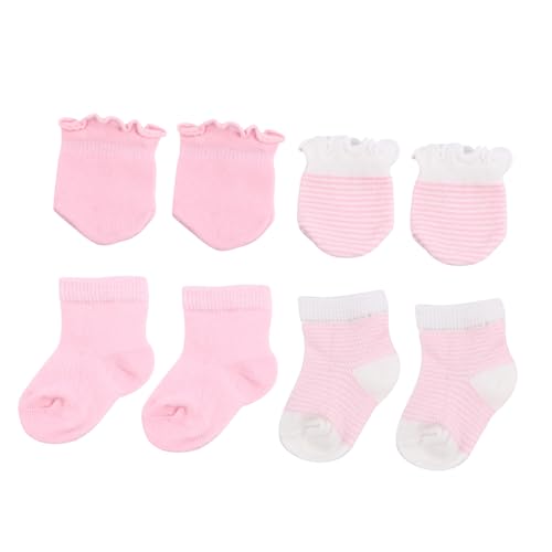 4pairs Clothing Set Newborn Mittens Socks Ankle Socks and Gloves for Winter