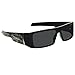 Locs Super Dark Lowrider Gafas De Sol Gángster Hardcore Cholo Vintage Flat Top Marco Negro, Calavera Monte Carlo – Compatible con Med – Lg, Medium