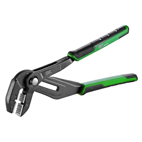 SK 10'' Water Pump Pliers, Self-adjusting Jaw Groove Joint Pliers | CR-V Steel, Precision Serrated Teeth, 21 Positions UP to 2' Jaw Capacity, with Comfortable Grips