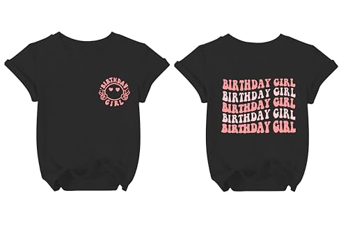 Image of YHHR Birthday Girl Shirt Tie Dye Girls Birthday Shirts 7-14 Year Kids Tops | Girls Birthday T Shirt, Cute B-Day Gifts Party Tops ,Birthday Outfits ,Letter Print Tees ,Graphic Short Sleeve Tee Tops