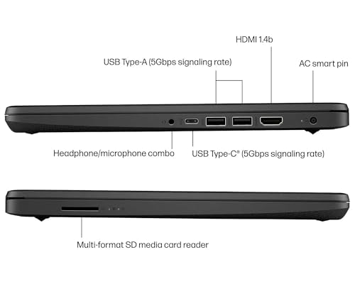 Image of HP AI-Powered 14 inch HD Laptop with Microsoft Office and 1TB Cloud Storage Included for 1-Year| 16GB RAM|128GB SSD| Intel 4-Core CPU| Webcam| Ultra Light|Windows 11| RK Bundle| Black