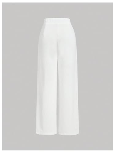 WDIRARA Women's Bow Wrap High Waisted Straight Leg Pants Casual Trousers2