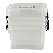 Hommp 5 Liter Clear Storage Box, 4-Pack Plastic Latching Box with Lid