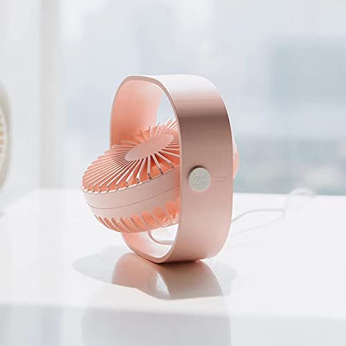 Personal Desk Fan Quiet USB Fan Small Cube Design, Mini Portable Table Fans for Sleeping Bedroom Nightstand, 3 Speeds Adjustable, Rotatable, Anti-slip, Fast Cooling for Home Office Work Travel (Pink)